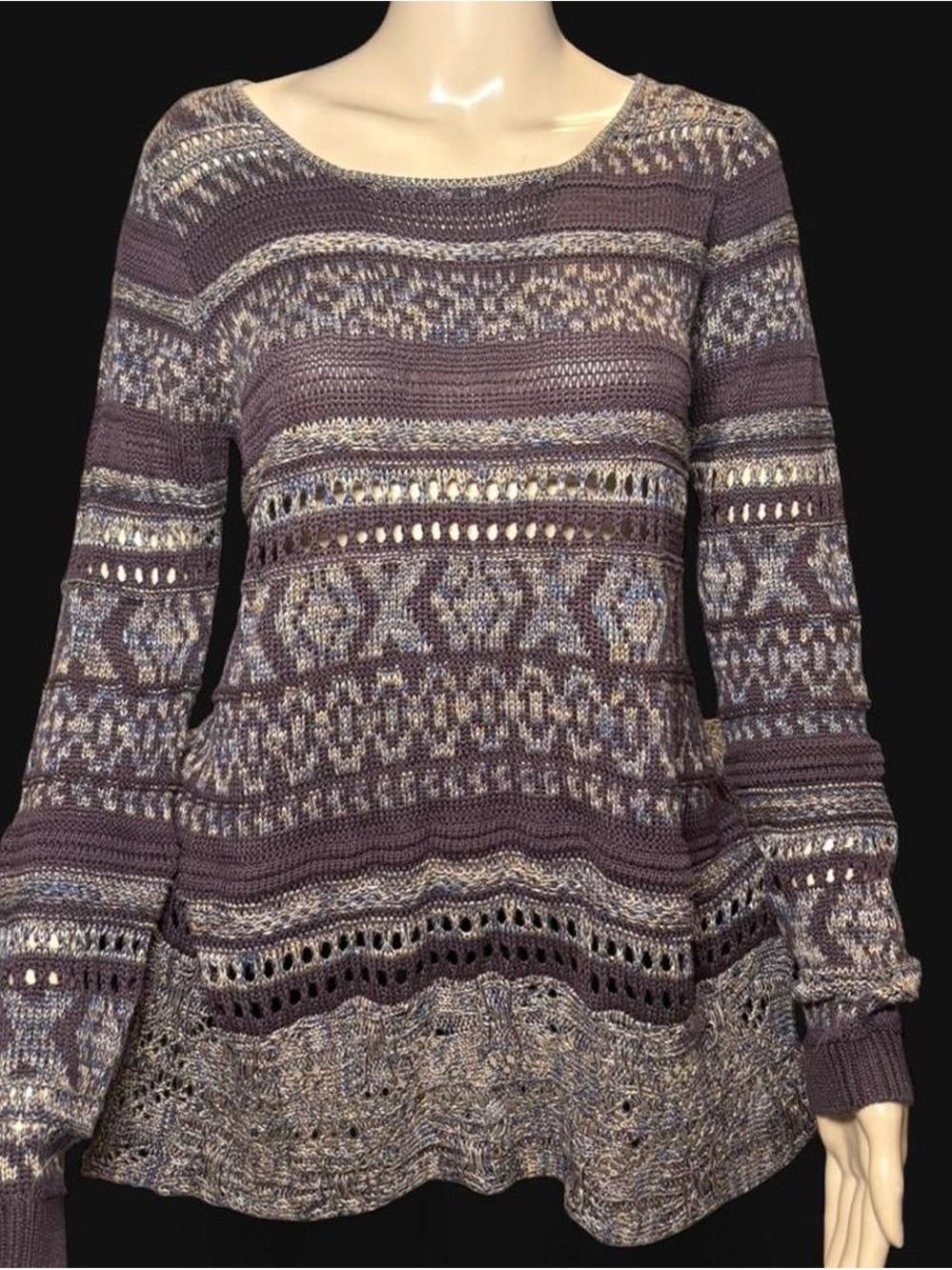 Vintage America Brown and Cream Knit Label